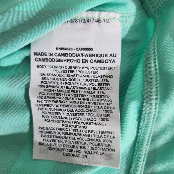 Nike Womens Tank Top Dri-Fit Striped With Shelf Bra Training Large Mint Green - Picture 8 of 14